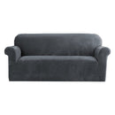 Artiss Sofa Cover Couch Covers 3 Seater Velvet Grey - NuSea