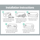 Artiss Sofa Cover Couch Covers 3 Seater Velvet Grey - NuSea
