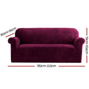 Artiss Sofa Cover Couch Covers 3 Seater Velvet Ruby Red - NuSea
