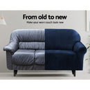 Artiss Sofa Cover Couch Covers 3 Seater Velvet Sapphire - NuSea