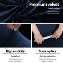 Artiss Sofa Cover Couch Covers 3 Seater Velvet Sapphire - NuSea