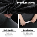 Artiss Sofa Cover Couch Covers 4 Seater Velvet Black - NuSea