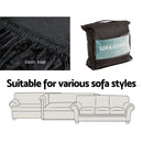 Artiss Sofa Cover Couch Covers 4 Seater Velvet Black - NuSea