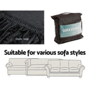 Artiss Sofa Cover Couch Covers 4 Seater Velvet Black - NuSea