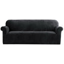 Artiss Sofa Cover Couch Covers 4 Seater Velvet Black - NuSea