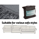 Artiss Sofa Cover Couch Covers 4 Seater Velvet Grey - NuSea