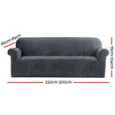 Artiss Sofa Cover Couch Covers 4 Seater Velvet Grey - NuSea