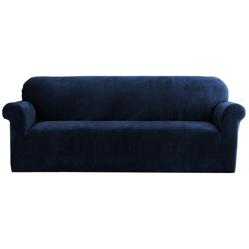 Artiss Sofa Cover Couch Covers 4 Seater Velvet Sapphire - NuSea
