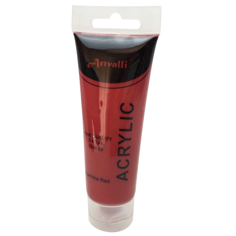 ARTISTS ACRYLIC PAINT Craft 75ml Tube Non Toxic Paints Water Based - Carmine Red - NuSea