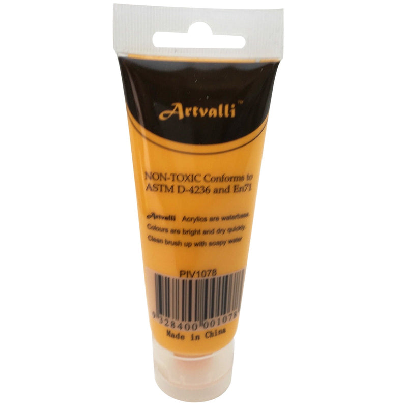 ARTISTS ACRYLIC PAINT Craft 75ml Tube Non Toxic Paints Water Based - Medium Yellow - NuSea