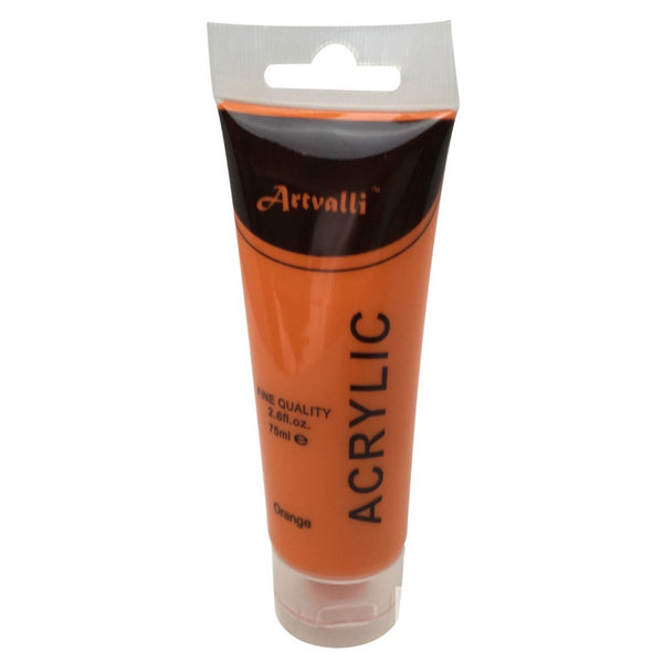 ARTISTS ACRYLIC PAINT Craft 75ml Tube Non Toxic Paints Water Based - Orange - NuSea