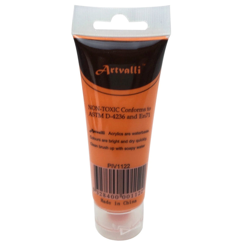 ARTISTS ACRYLIC PAINT Craft 75ml Tube Non Toxic Paints Water Based - Orange - NuSea