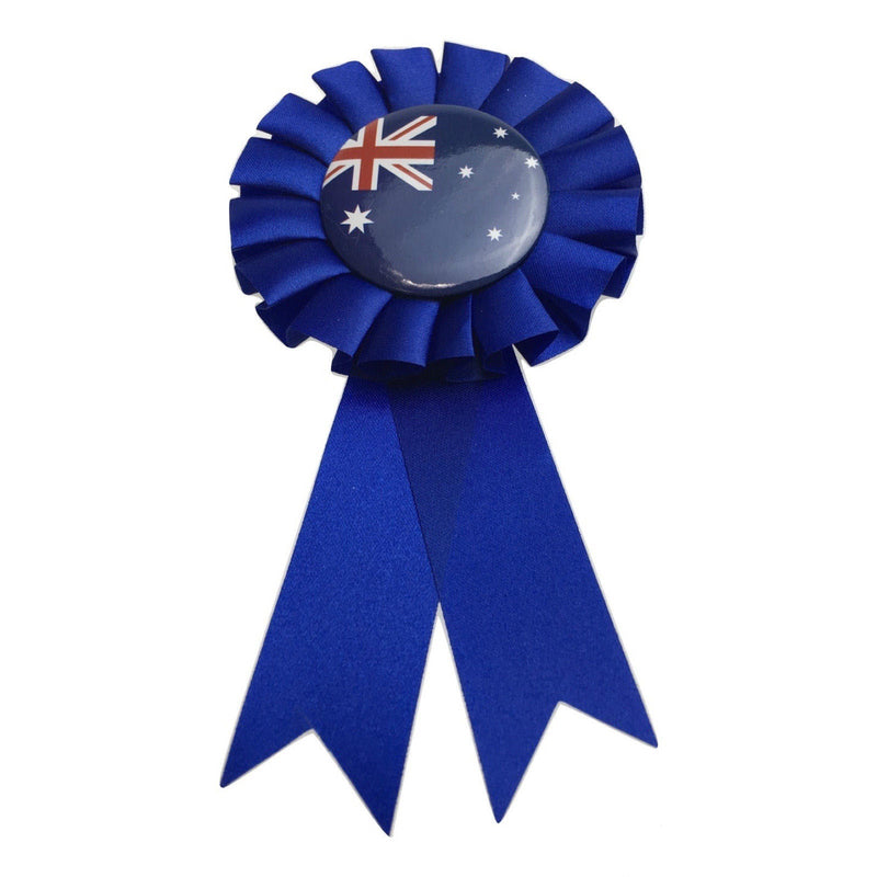 AUSTRALIA FLAG Clip On Ribbon Badge Award Blue Australia Day Tennis Cricket - NuSea