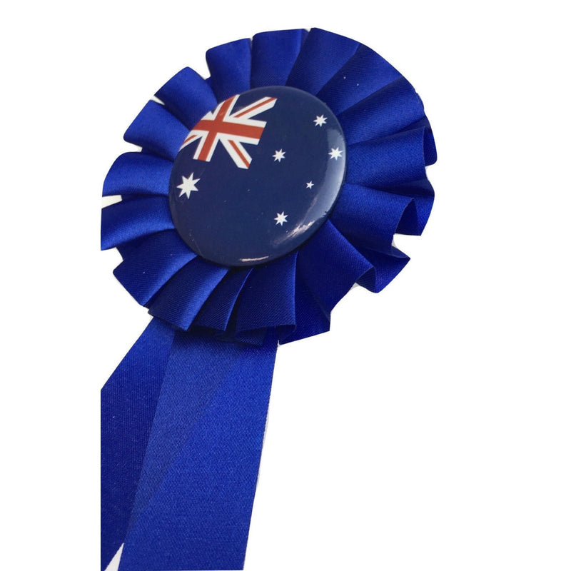 AUSTRALIA FLAG Clip On Ribbon Badge Award Blue Australia Day Tennis Cricket - NuSea