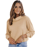 Azura Exchange Apricot Waffle Knit Turtleneck Top - M - NuSea