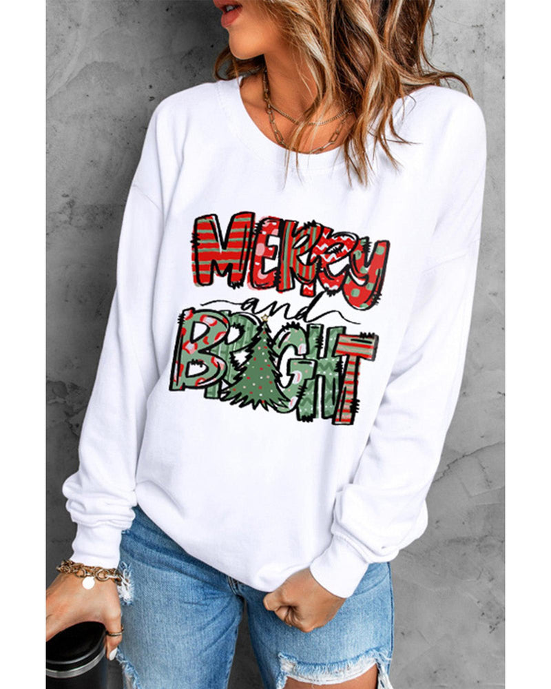 Azura Exchange Christmas Graphic Print Pullover Sweatshirt - S - NuSea