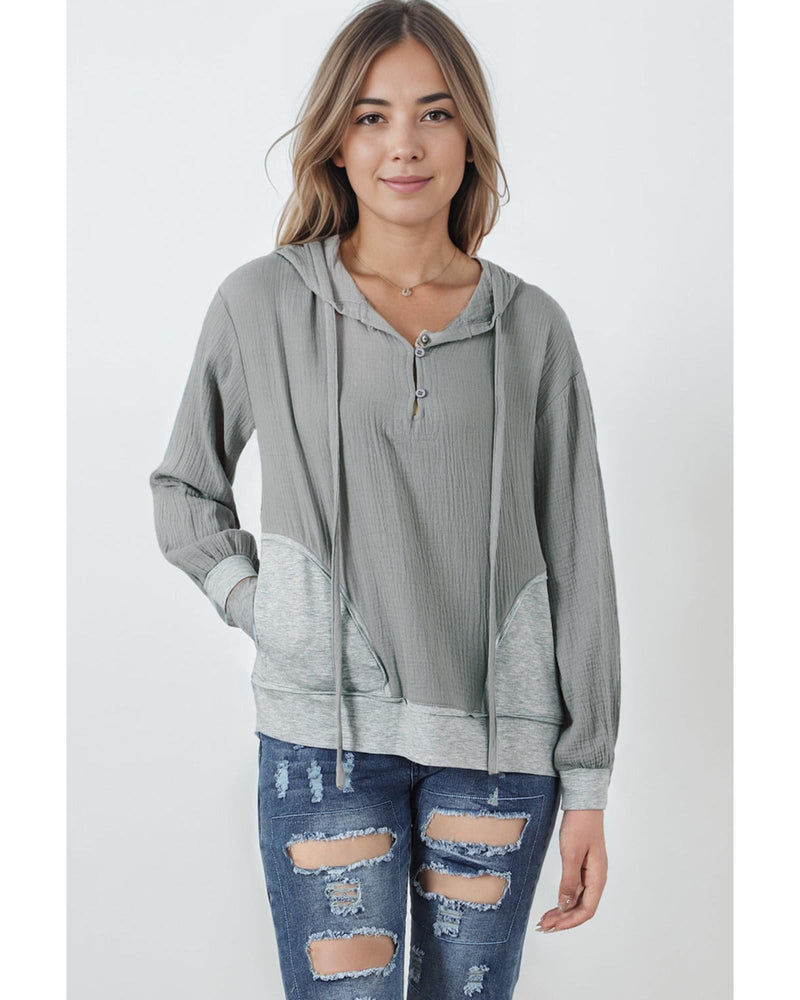 Azura Exchange Contrast Patchwork Pullover Hoodie - L - NuSea