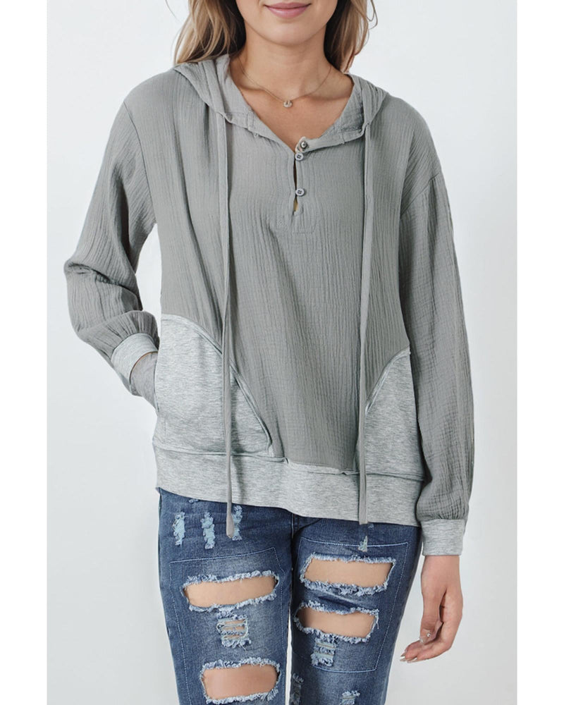 Azura Exchange Contrast Patchwork Pullover Hoodie - M - NuSea
