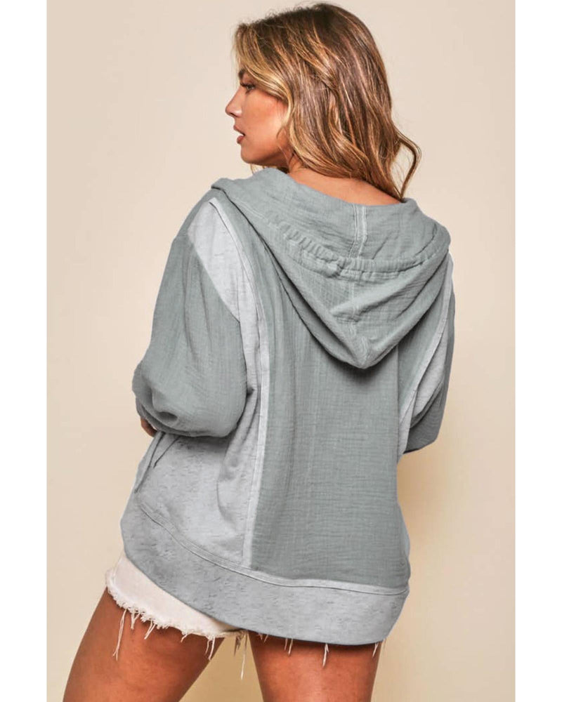 Azura Exchange Contrast Patchwork Pullover Hoodie - M - NuSea