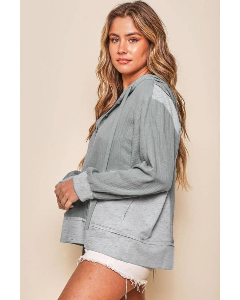 Azura Exchange Contrast Patchwork Pullover Hoodie - XL - NuSea