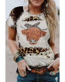 Azura Exchange Cow Head Print Short Sleeve Tee - S - NuSea