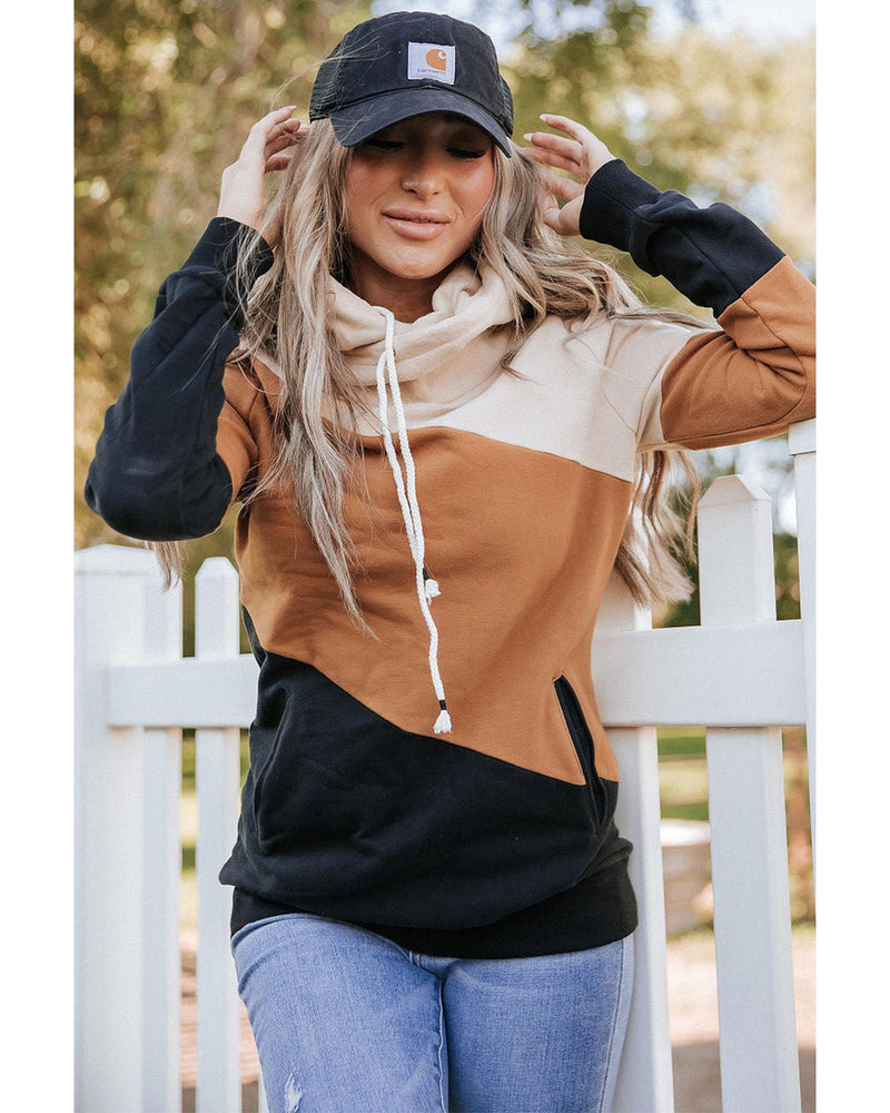 Azura Exchange Cozy Colorblock Hoodie with Side Pockets - L - NuSea