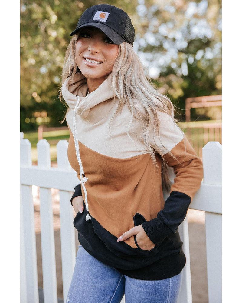 Azura Exchange Cozy Colorblock Hoodie with Side Pockets - L - NuSea