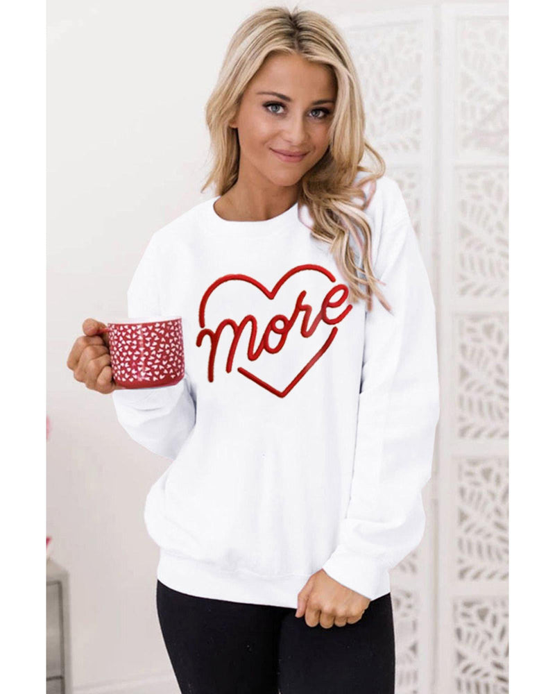 Azura Exchange Embroidered Pullover Sweatshirt with Heart Shaped Details - XL - NuSea