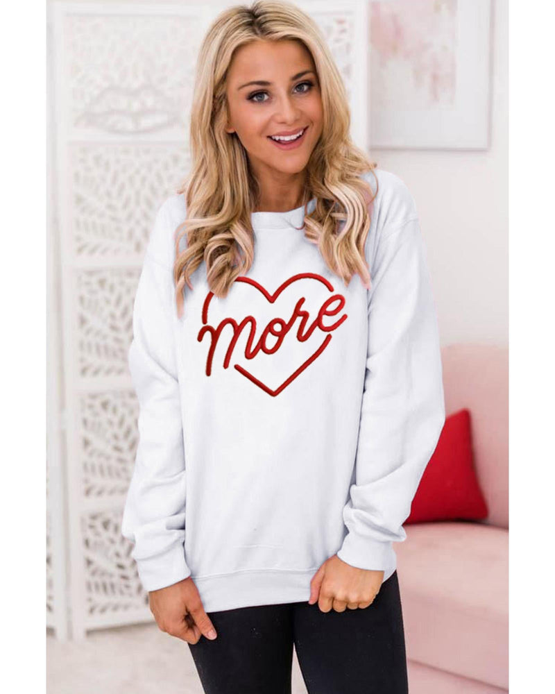 Azura Exchange Embroidered Pullover Sweatshirt with Heart Shaped Details - XL - NuSea