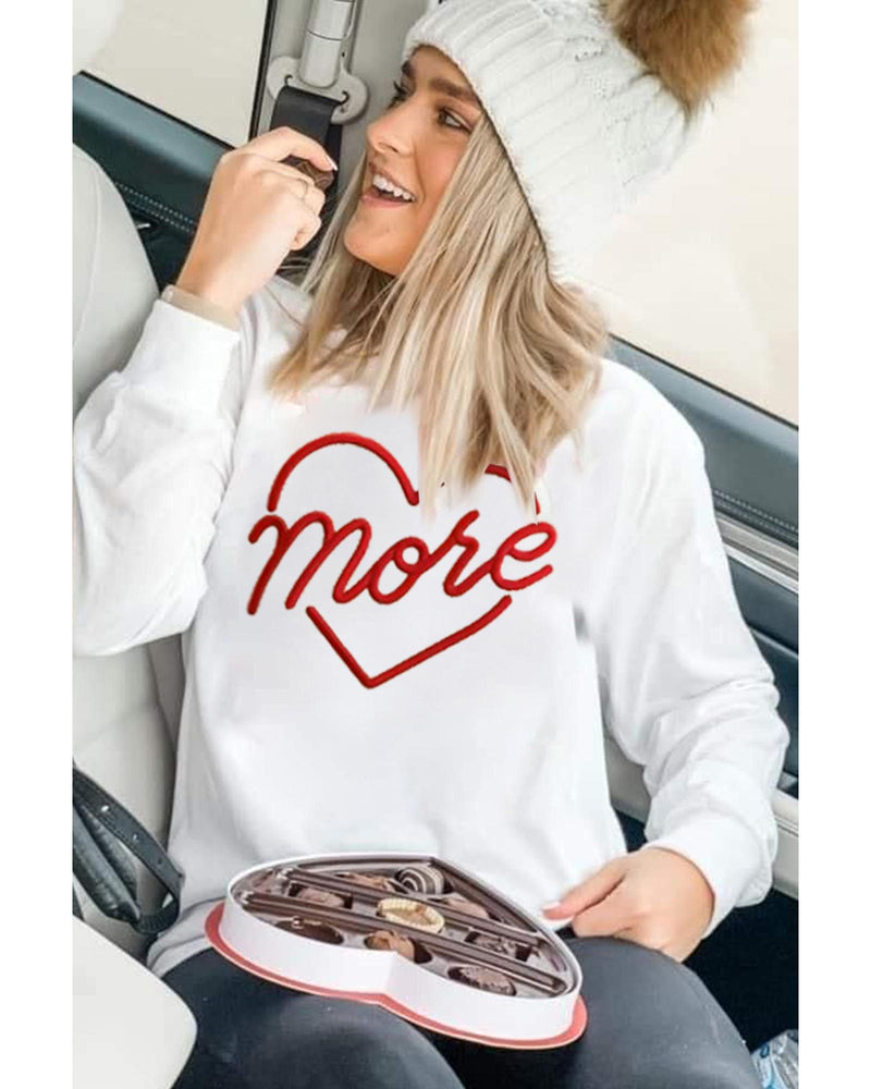 Azura Exchange Embroidered Pullover Sweatshirt with Heart Shaped Details - XL - NuSea