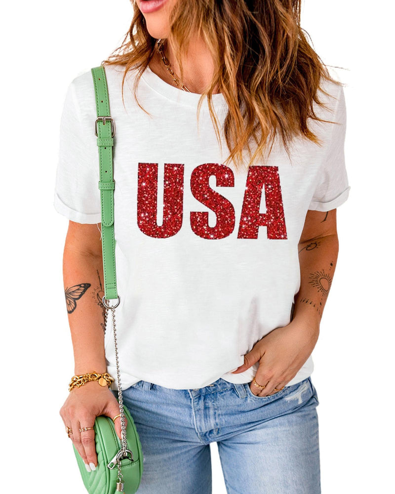 Azura Exchange Glitter Pattern Print Short Sleeve T Shirt - L - NuSea