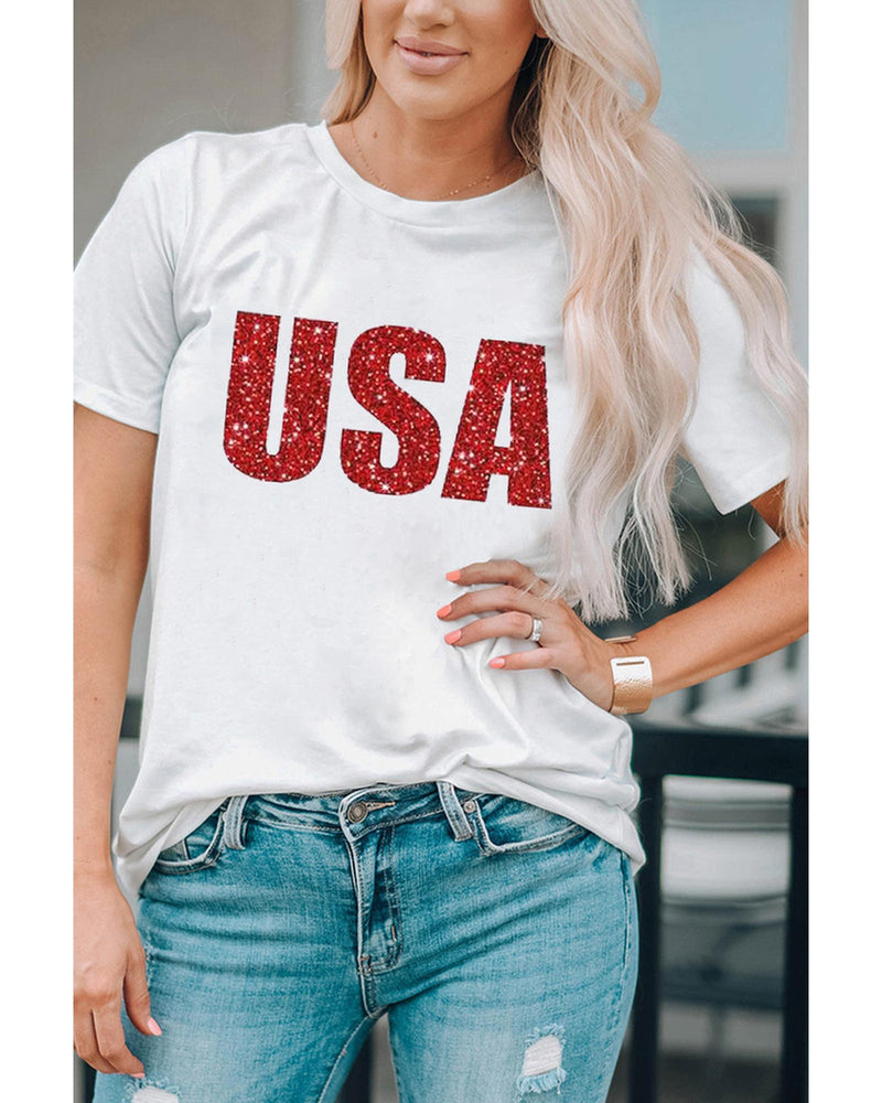 Azura Exchange Glitter Pattern Print Short Sleeve T Shirt - S - NuSea