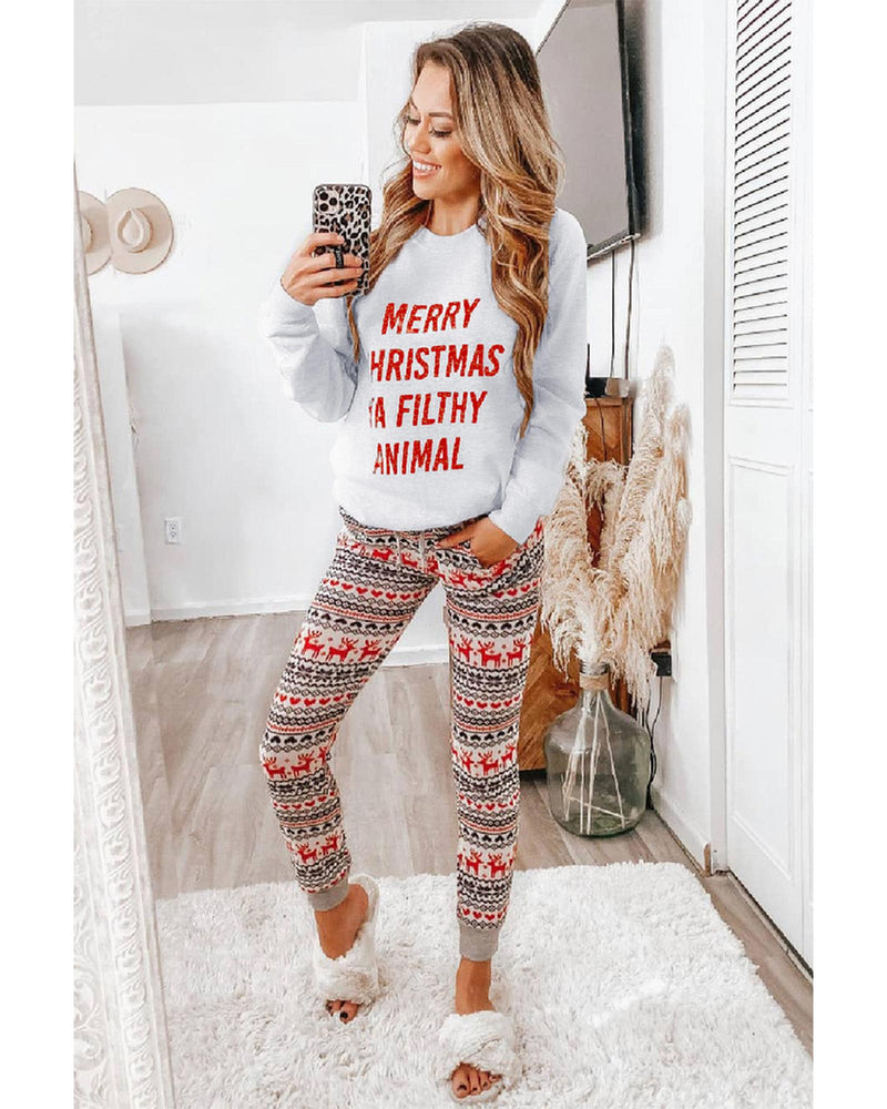 Azura Exchange Graphic Sweatshirt - Merry Christmas Ya Filthy Animal - L - NuSea