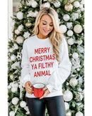 Azura Exchange Graphic Sweatshirt - Merry Christmas Ya Filthy Animal - XL - NuSea