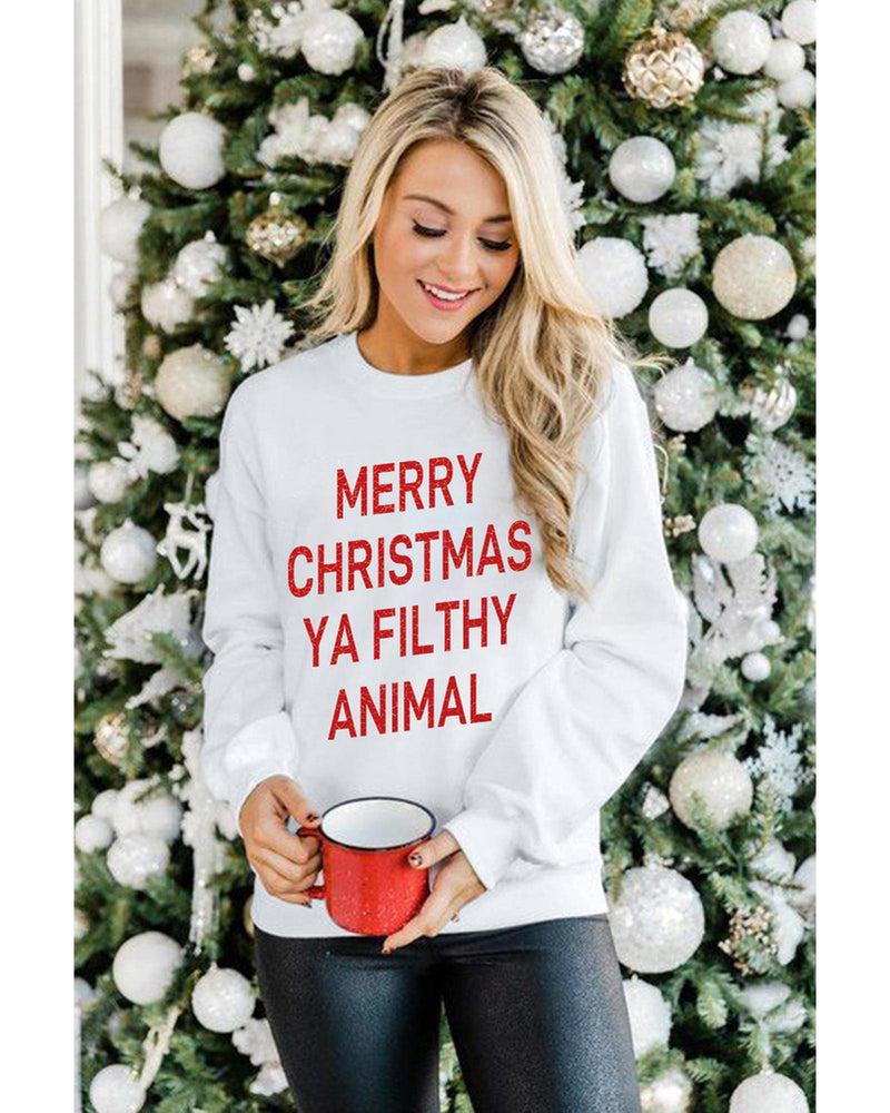 Azura Exchange Graphic Sweatshirt - Merry Christmas Ya Filthy Animal - XL - NuSea