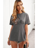Azura Exchange Leopard Heart Shape Print Short Sleeve T - shirt - 2XL - NuSea