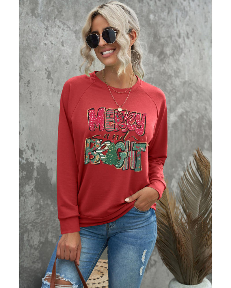 Azura Exchange Merry and Bright Xmas Tree Sweatshirt - L - NuSea