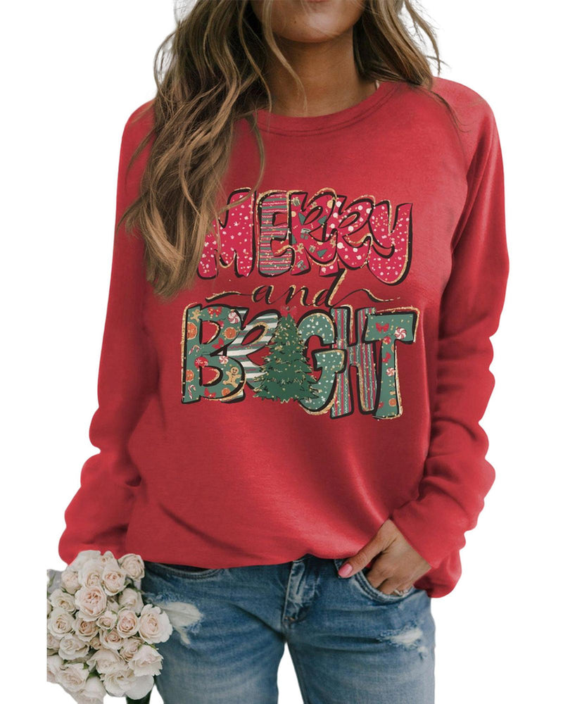 Azura Exchange Merry and Bright Xmas Tree Sweatshirt - XL - NuSea