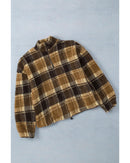Azura Exchange Plaid Pattern Fleece Sweatshirt with Zip Collar - M - NuSea