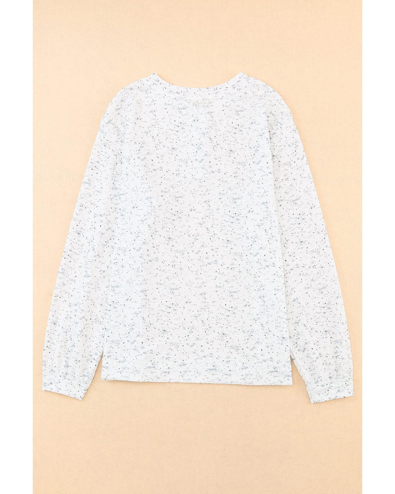 Azura Exchange Relaxed Rib Knit Long Sleeve Henley Top - M - NuSea