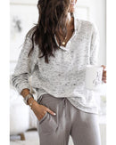 Azura Exchange Relaxed Rib Knit Long Sleeve Henley Top - S - NuSea