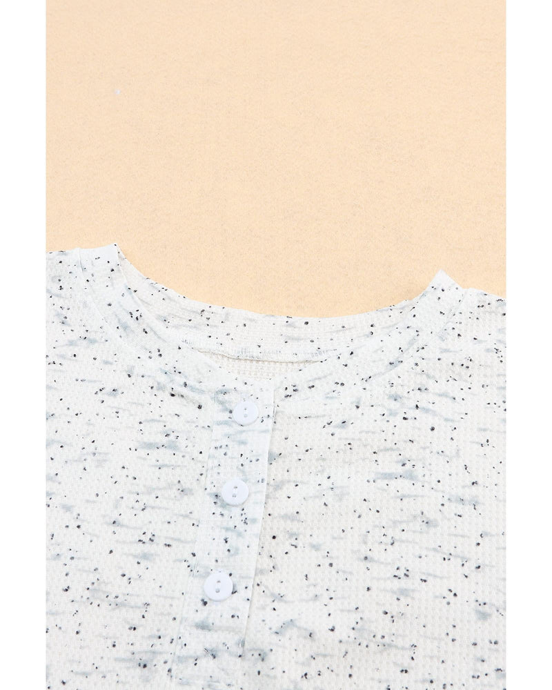 Azura Exchange Relaxed Rib Knit Long Sleeve Henley Top - S - NuSea