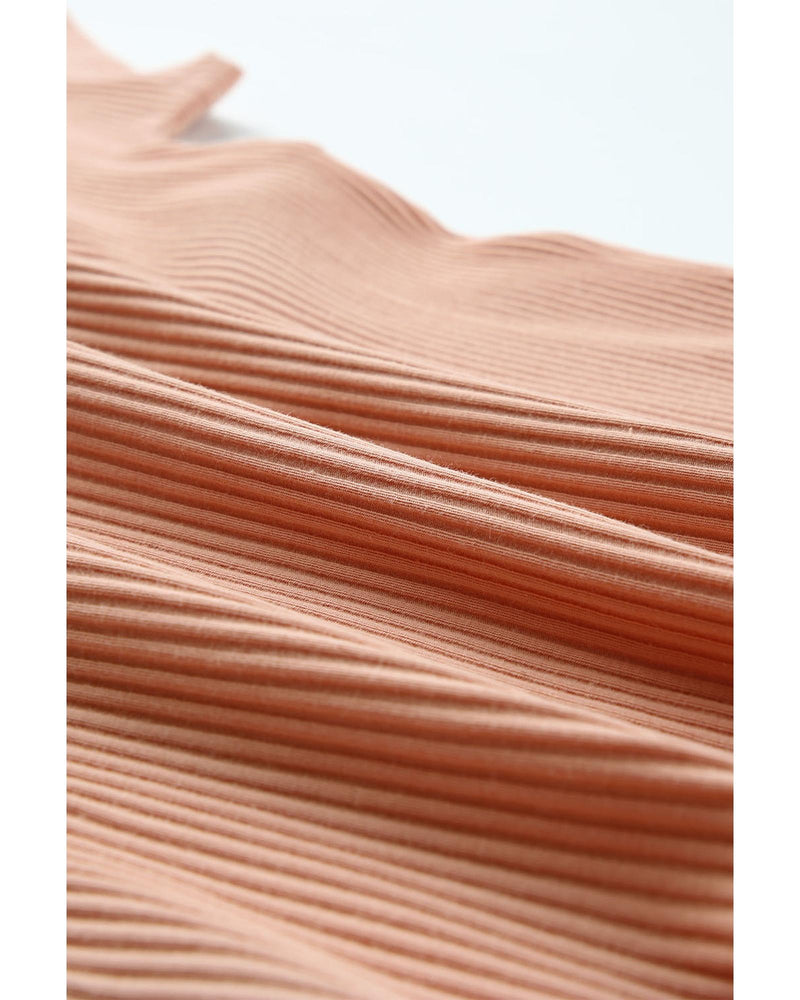 Azura Exchange Short Sleeve Rib Knit Top with Colorblock Stitching - S - NuSea