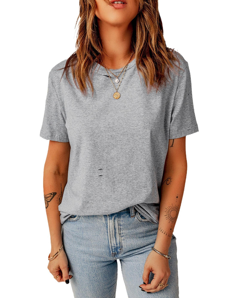 Azura Exchange Short Sleeve Ripped T - Shirt - S - NuSea