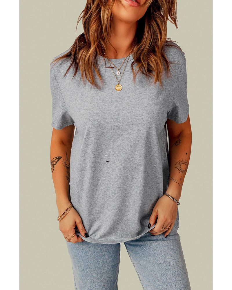 Azura Exchange Short Sleeve Ripped T - Shirt - S - NuSea