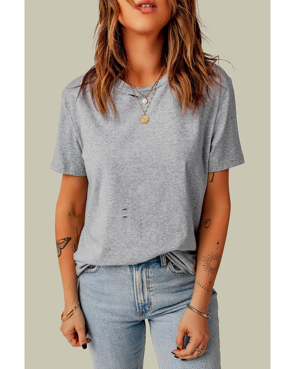 Azura Exchange Short Sleeve Ripped T - Shirt - S - NuSea