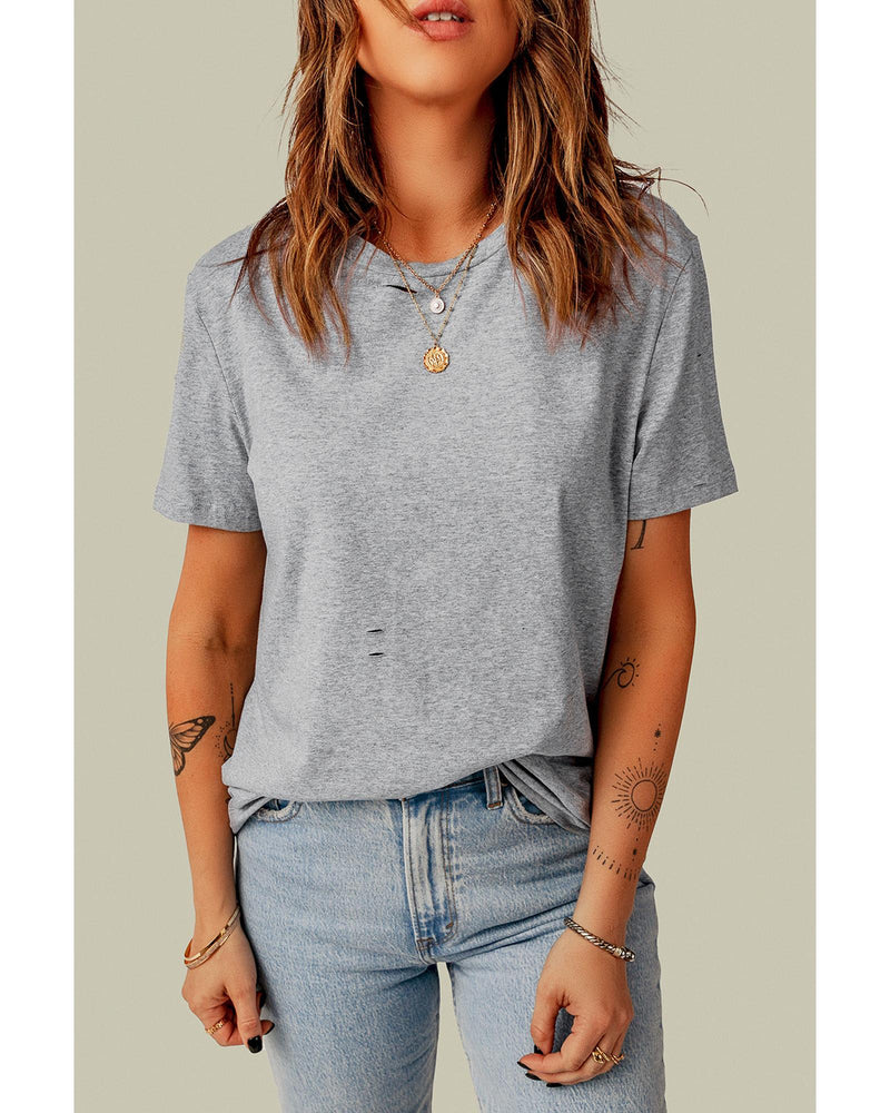 Azura Exchange Short Sleeve Ripped T - Shirt - S - NuSea