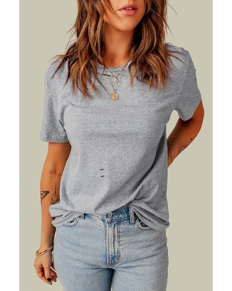 Azura Exchange Short Sleeve Ripped T - Shirt - S - NuSea