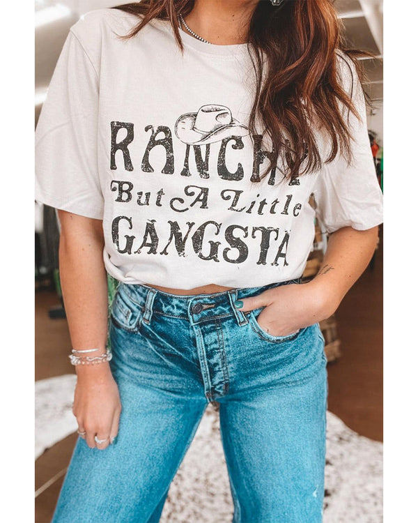 Azura Exchange Slogan Letter Print Short Sleeve T - Shirt - L - NuSea