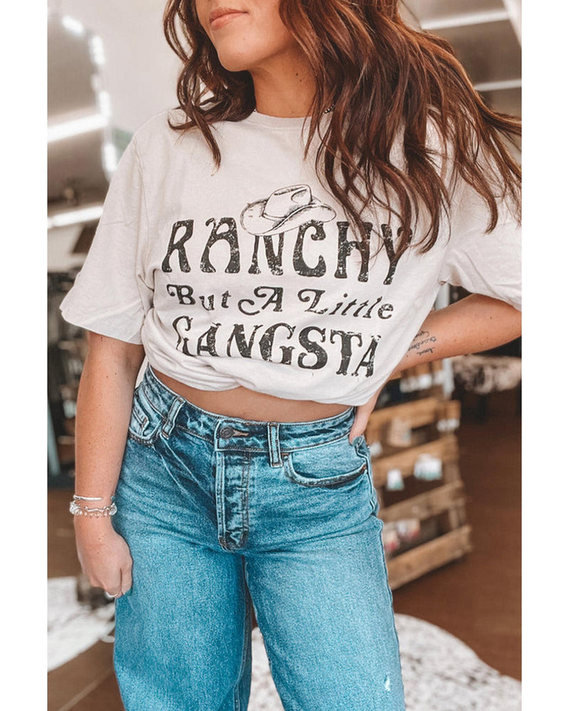 Azura Exchange Slogan Letter Print Short Sleeve T - Shirt - L - NuSea